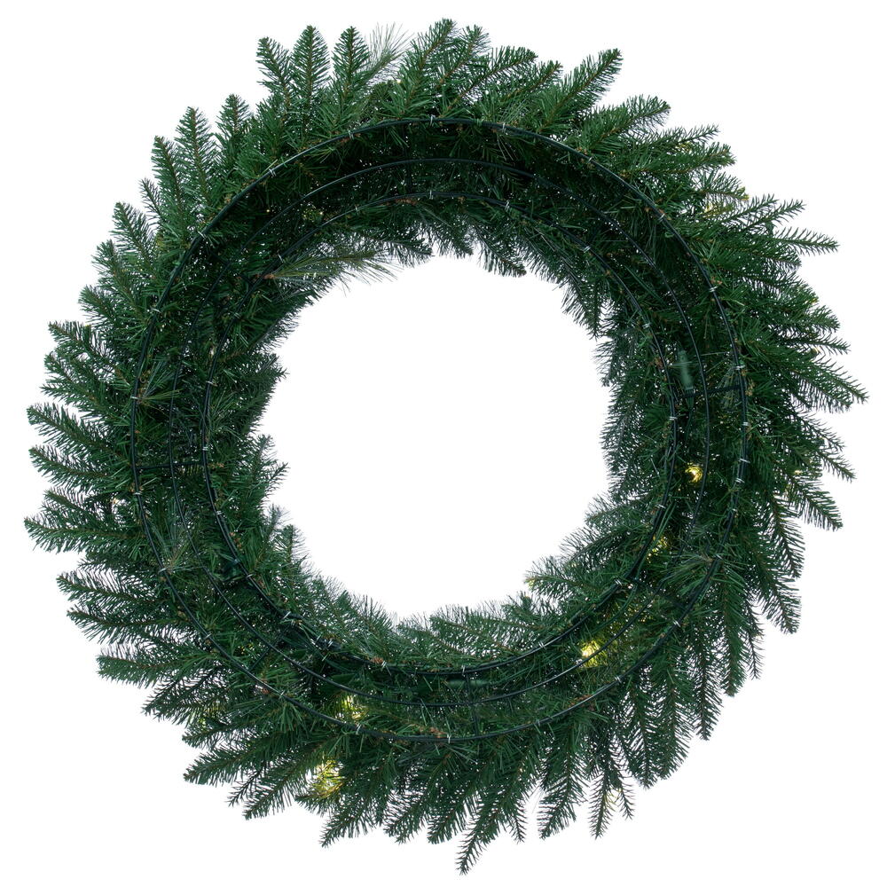 Vickerman 36" Berkley Mixed Pine Artificial Wreath with 100 Dura-Lit® Warm White LED Mini Lights and 530 PE/PVC/Hardneedle Tips.