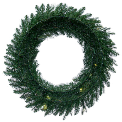 Vickerman 36" Berkley Mixed Pine Artificial Wreath with 100 Dura-Lit® Warm White LED Mini Lights and 530 PE/PVC/Hardneedle Tips.