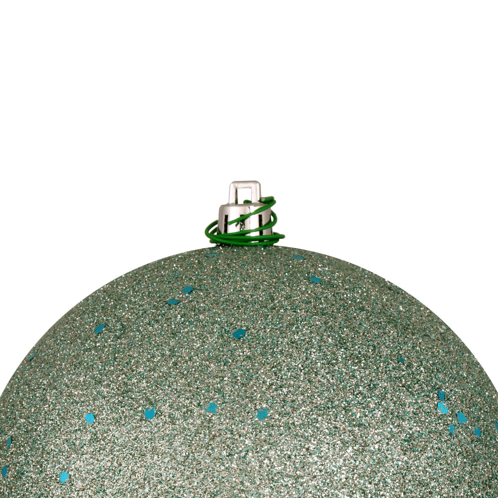 Vickerman 6" Frosty Mint Sequin Ball Ornament 4 per Bag