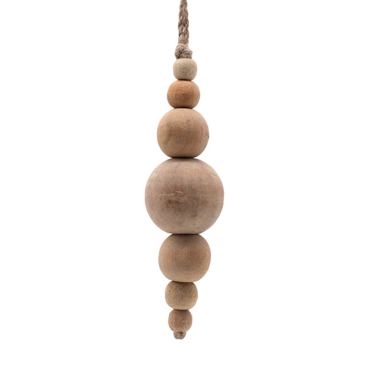 Vickerman 5" Natural Wooden Bead Ornament 2 pieces per unit.