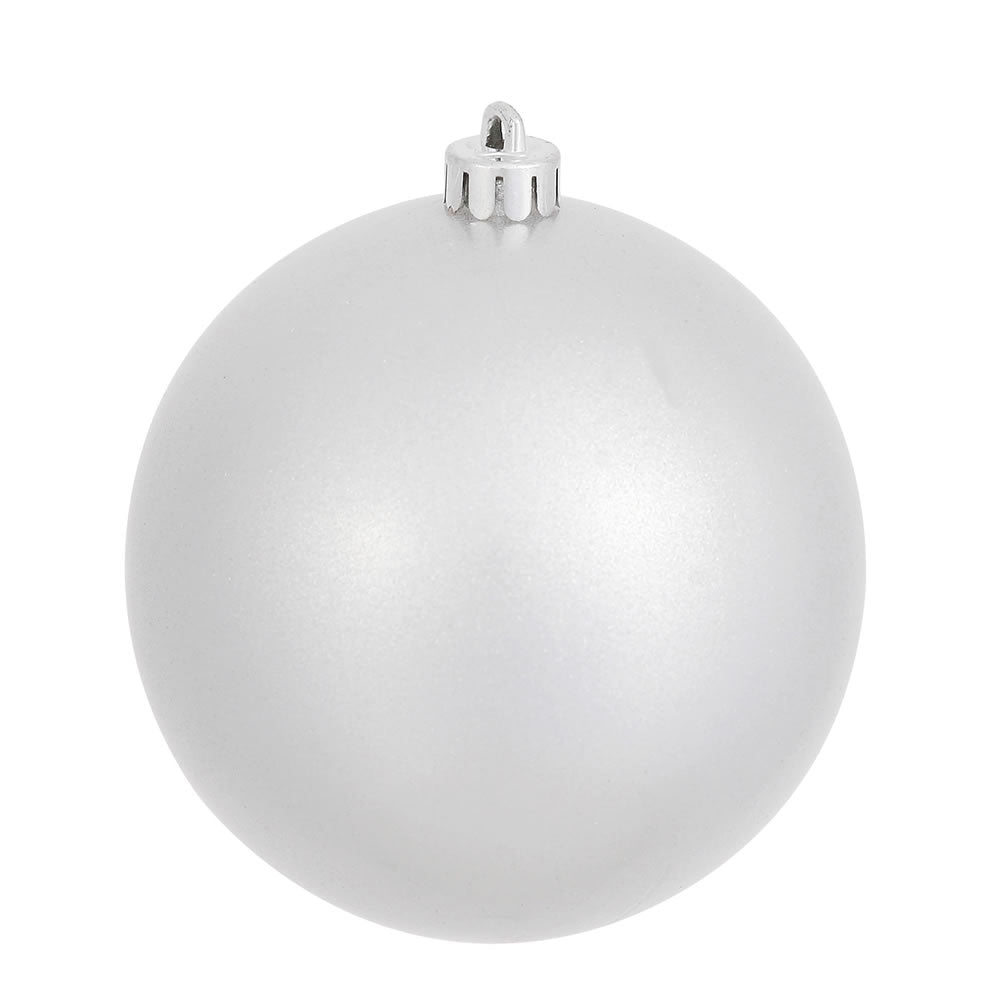 Vickerman 4" Silver Candy Ball Ornament 6 per Bag