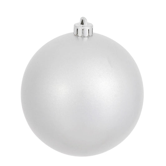 Vickerman 4" Silver Candy Ball Ornament 6 per Bag