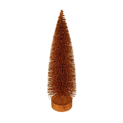 Vickerman 12"-14"-16" Copper Glitter Oval Pine Artificial Christmas Tree Set of 3