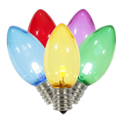 Vickerman C9 Transparent Plastic LED Multi-color Dimmable Bulb package of 25 per bag