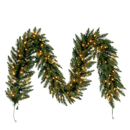 Vickerman 9' Camdon Fir Artificial Christmas Garland Clear Dura-lit Incandescent Mini Lights