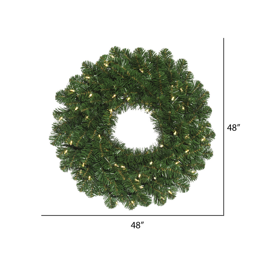 Vickerman 48" Oregon Fir Artificial Christmas Wreath Warm White Single Mold LED Wide Angle Lights