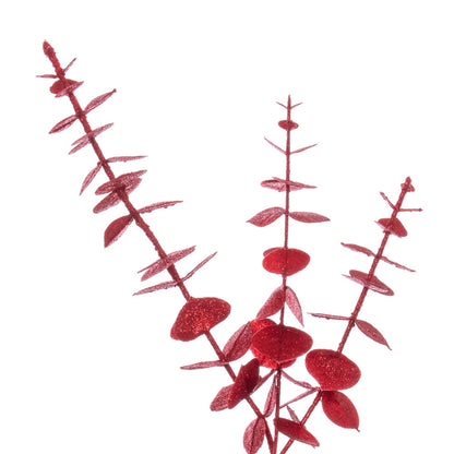 Vickerman 6' Red Artificial Eucalyptus Glitter Garland.