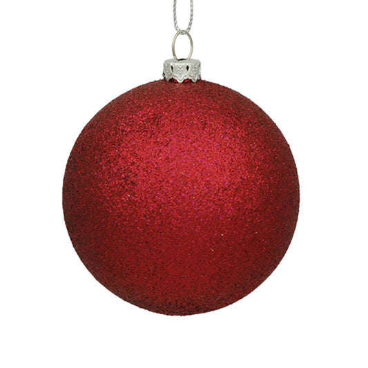 Vickerman 6" Wine Glitter Ball Ornament. 4 per bag.