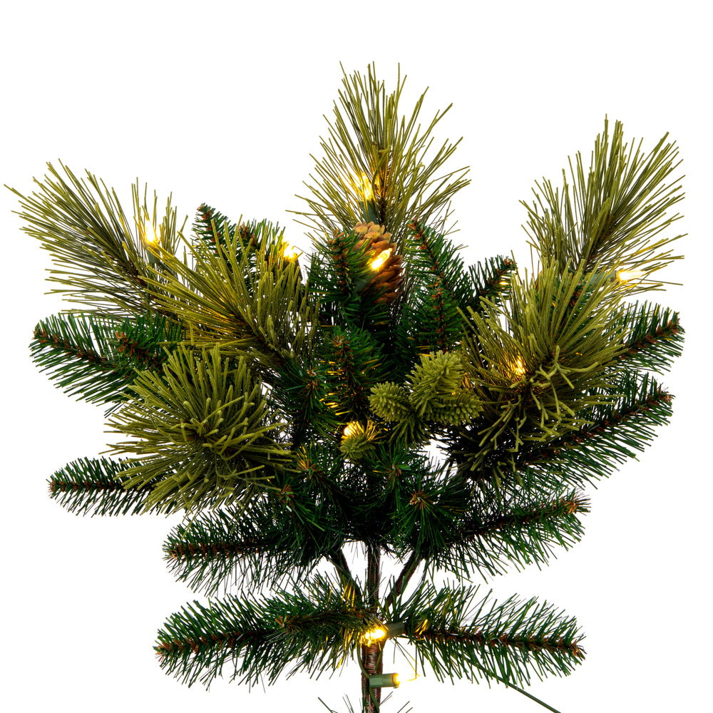 Vickerman 12' x 84" Emerald Mixed Fir Artificial Lit Christmas Tree, Warm White Lights, PE/PVC Tips