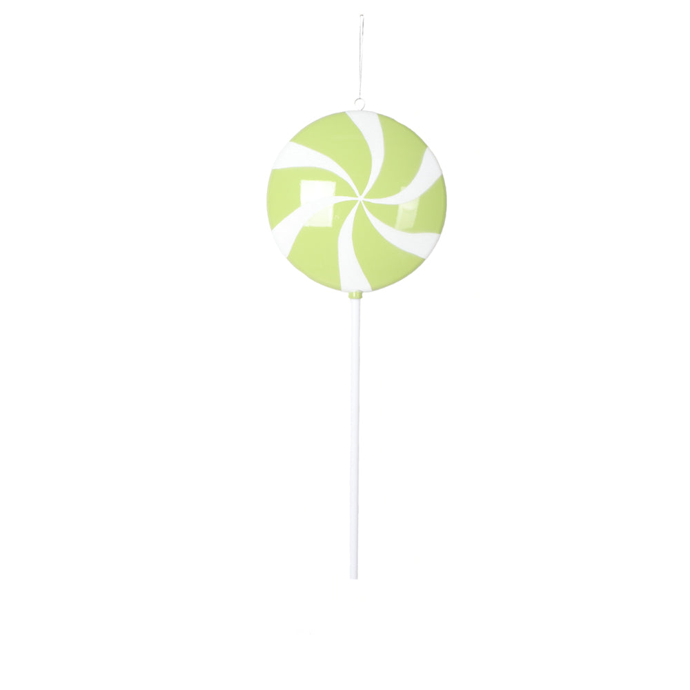 Vickerman 26" Green Flat Round Lollipop on stick.