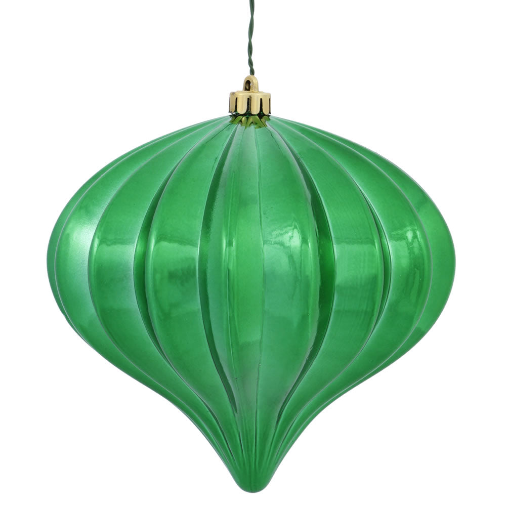 Vickerman 5.7" Emerald Shiny Onion Christmas Ornament UV treated Set of 3