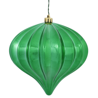 Vickerman 5.7" Emerald Shiny Onion Christmas Ornament UV treated Set of 3