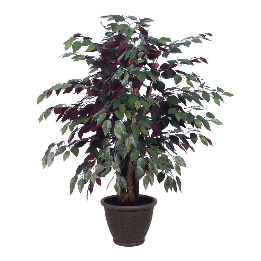 Vickerman 4' Artificial Capensia Extra Full Bush Brown Plastic Container.