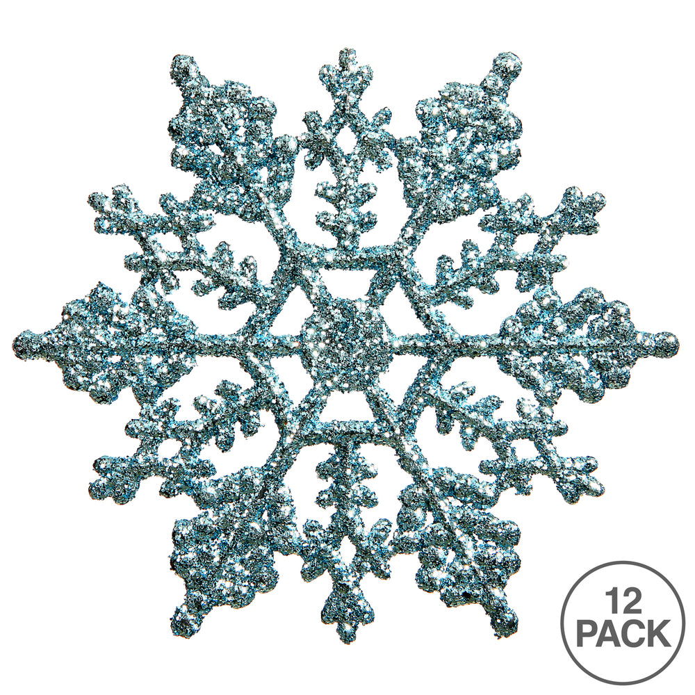 Vickerman 8" Baby Blue Glitter Snowflake Christmas Ornament 12 per Box