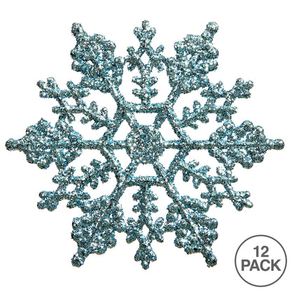 Vickerman 8" Baby Blue Glitter Snowflake Christmas Ornament 12 per Box