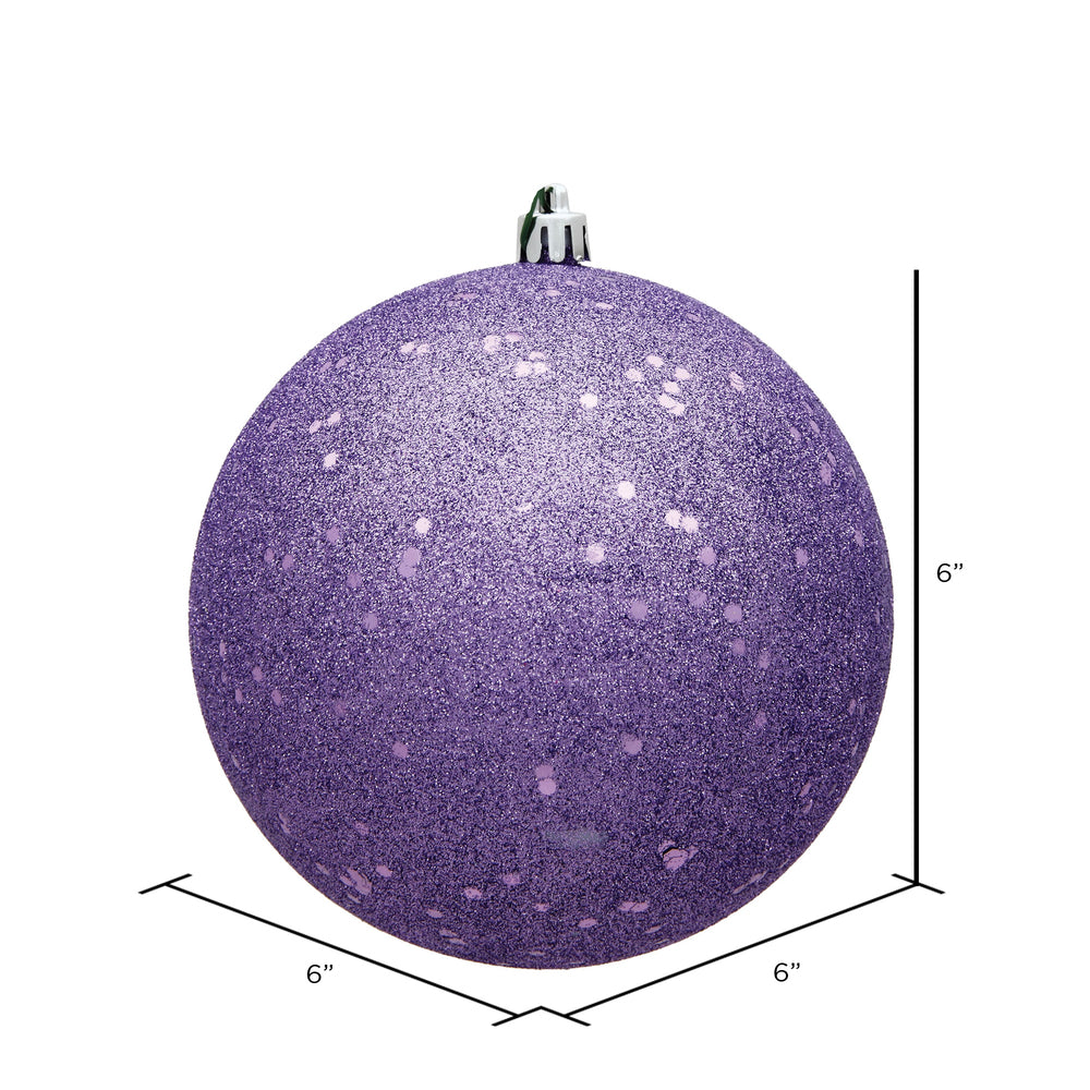 Vickerman 6" Lavender Sequin Ball Ornament 4 per Bag