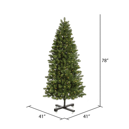 Vickerman 6.5' Grand Teton Slim Artificial Christmas Tree Clear Dura-lit Lights