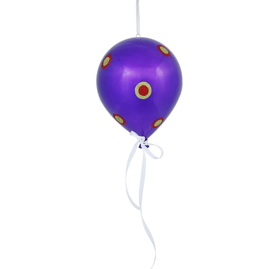 Vickerman 10" Purple Dot Balloon Christmas Ornament 1 per Bag