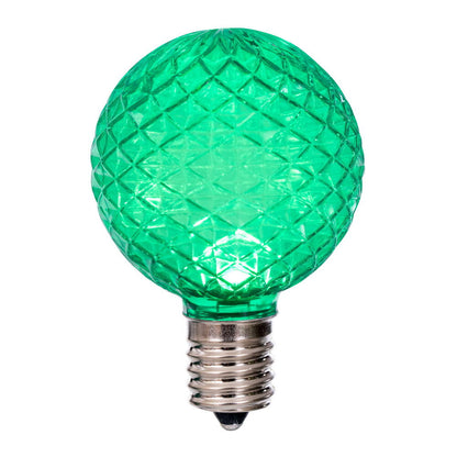 Vickerman G50 LED Green Replacement Bulb E17/C9 Nickel Base 120V .8 Watts package of 25