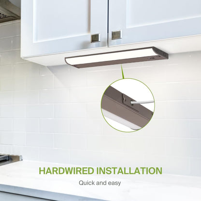 ASD Lighting LED Under Cabinet Bullnose 18" 8W 120V Dimmable CCT Selectable 3000/4000/5000K Hardwired, On/Off Switch, Oil Rubbed Bronze ETL Energy Star