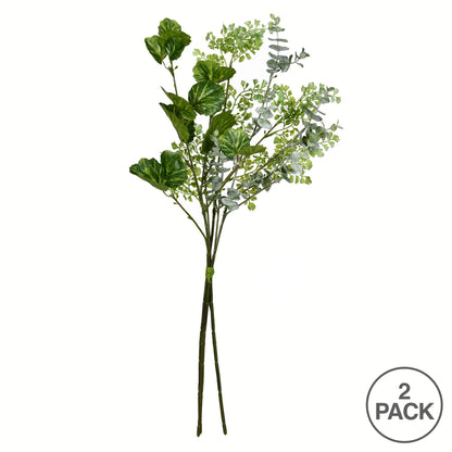 Vickerman 26" Artificial Green Mixed GREENERY BUNDLE Pack of 2