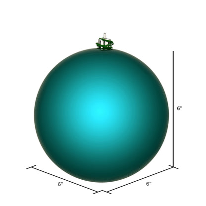 Vickerman 6" Dark Teal Shiny Ball Ornament 4 per Bag