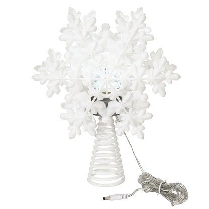 Vickerman 11.5" LED White 6 Point Snowflake Tree Top Pure White Motion Light Cast.