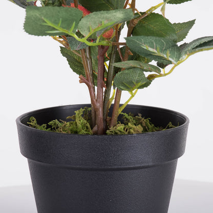 Vickerman 21" Artificial Red Rose Plant in Pot.