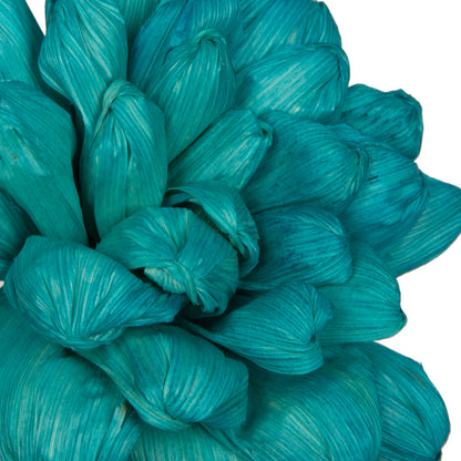 Vickerman Natural Botanicals 6" Turquoise Maize Dahlia on 18" wire stem- 6 stem/bag. Dried and preserved.