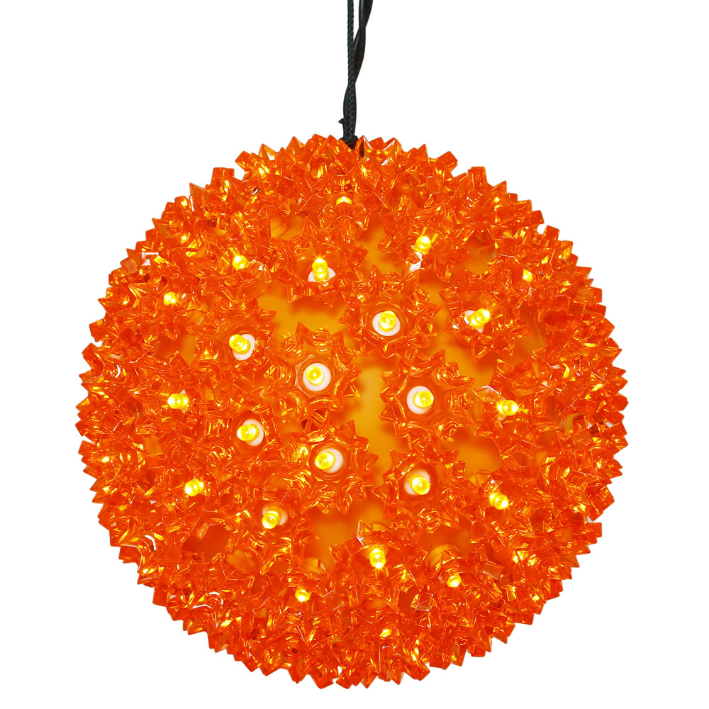 Vickerman 6" Starlight Sphere Christmas Ornament with Orange Wide Angle LED Lights