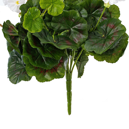 Vickerman 15.25" Artificial White Polyester Geranium Bush
