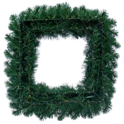 Vickerman 30" Grand Teton Artificial Christmas Square Wreath Warm White LED Lights