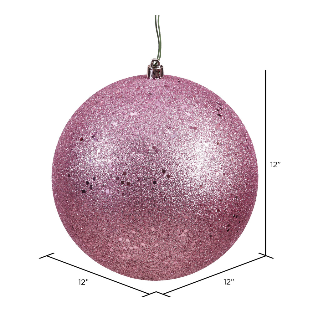 Vickerman 12" Mauve Sequin Ball Ornament