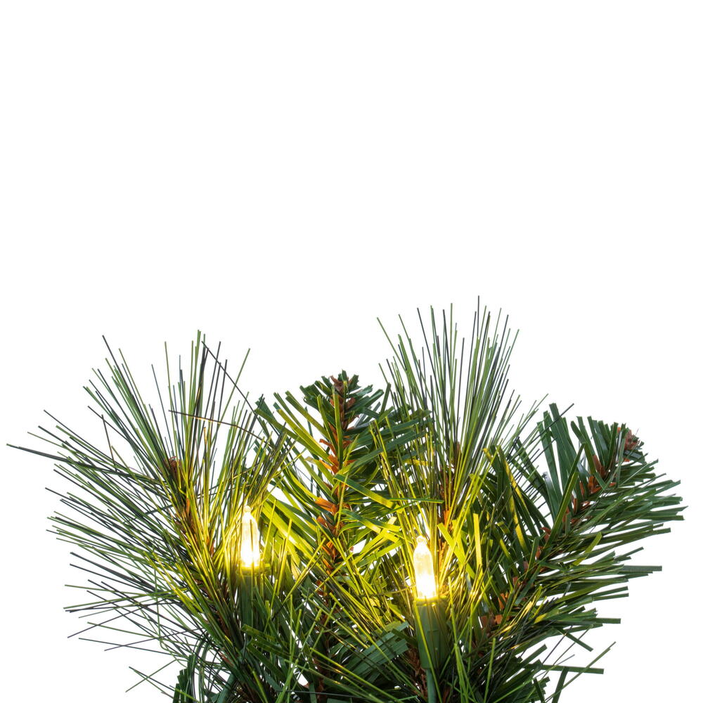 Vickerman 24" Brighton Pine Artificial Wreath with 50 Dura-Lit® Warm White LED Mini Lights and 150 PE/PVC Tips.