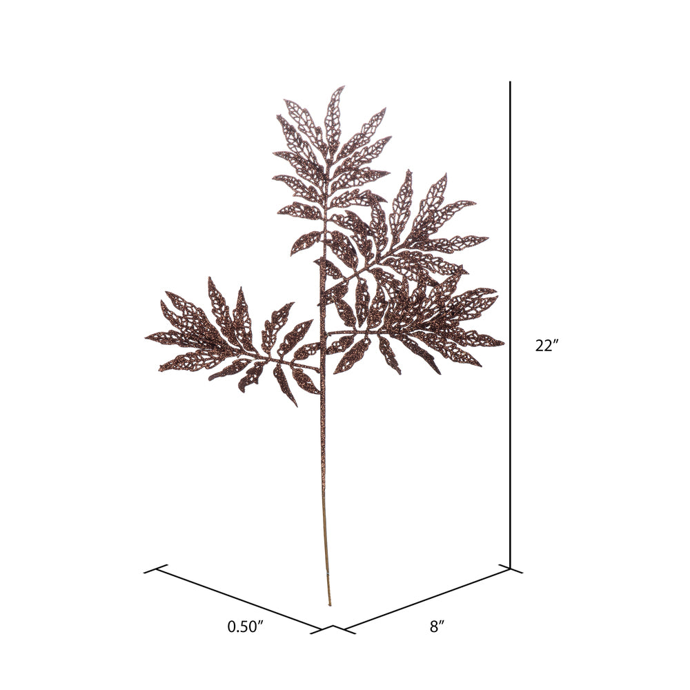 Vickerman 22" Chocolate Glitter Sumac Artificial Christmas Spray. Includes 6 sprays per pack.