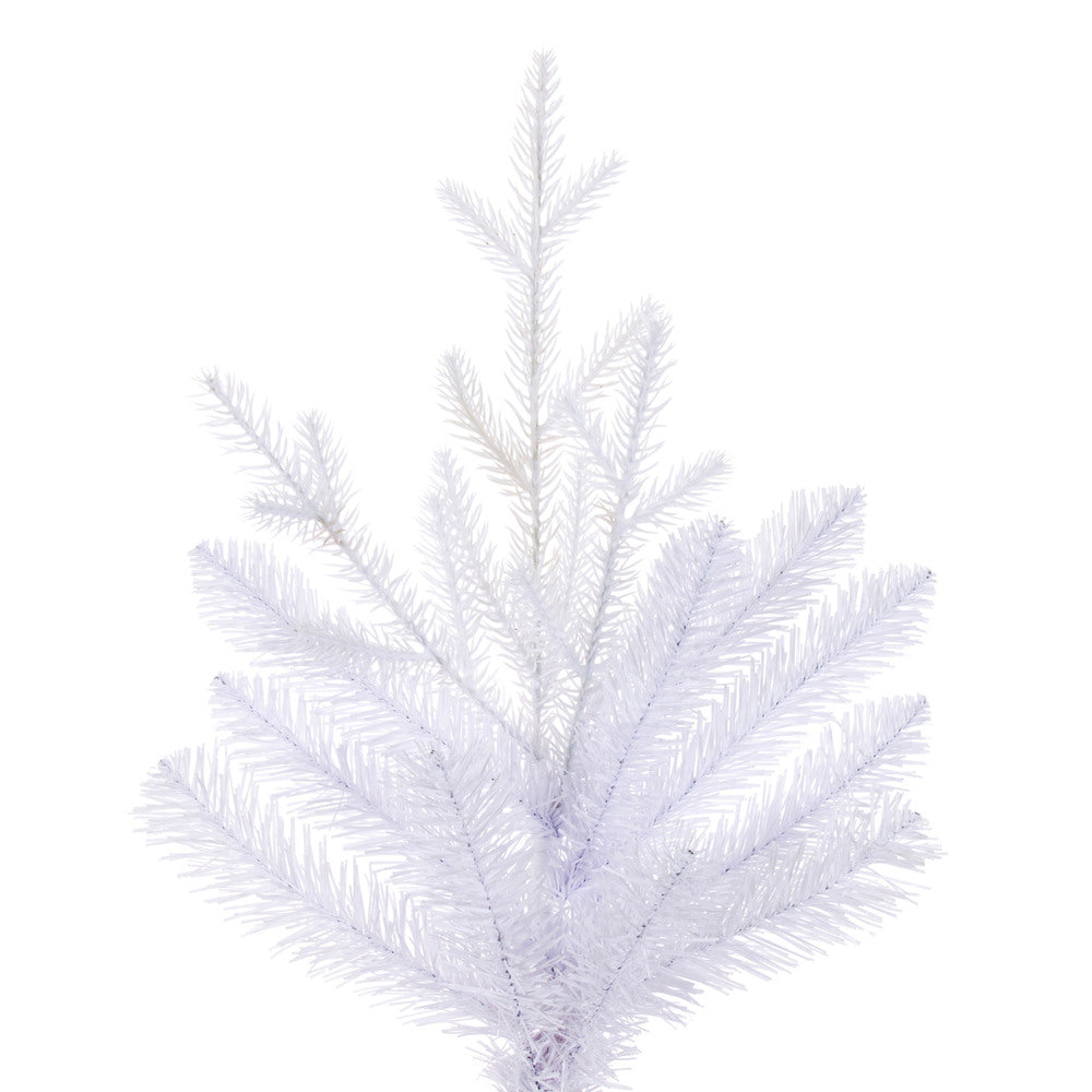 Vickerman 4' x 30" Potted White Fraser Fir Artificial Unlit Christmas Tree Red Wood Container