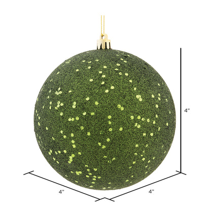 Vickerman 4" Moss Green Sequin Ball Ornament 6 per Bag