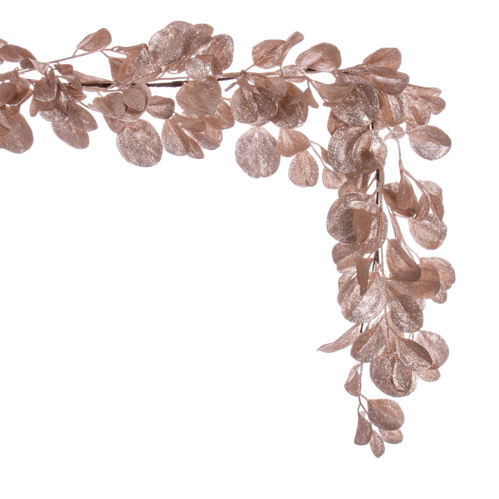 Vickerman 6' Café Latte Artificial Dogwood Glitter Garland.