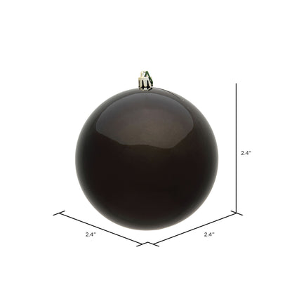 Vickerman 2.4" Gunmetal Shiny Ball Ornament 24 per Bag