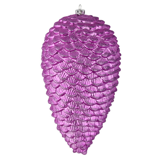 Vickerman 7" Orchid Matte Glitter Pinecone Christmas Ornament 4 per set