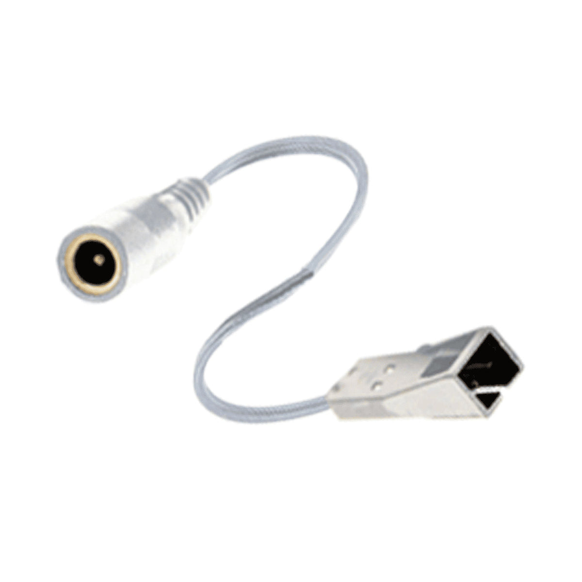 Westgate 6In. Driver To Light Power Feed Cable For 12V Slim Pucks, White, Undercabinet Lighting, White Finish