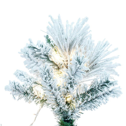 Vickerman 9' x 44" Flocked Atka Pencil Artificial Christmas tree Warm White LED Lights.