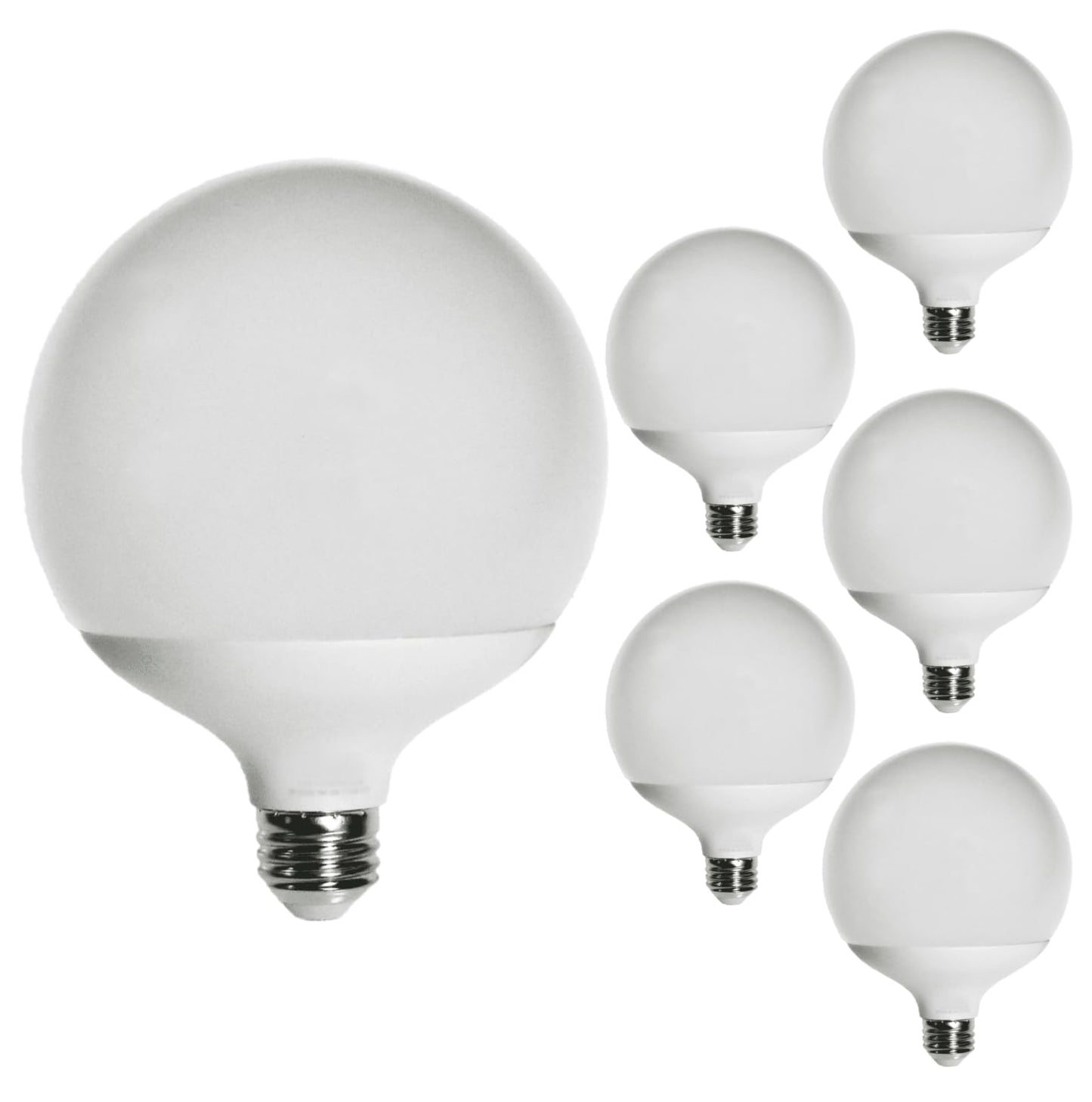 Damar- G40 LED Replacement Globe Light Bulb Frosted Finish 18W 1600 Lumens 3000K Soft White E26 Medium Base Dimmable Pack of 6- Shatterproof Indoor Outdoor Lamp for String Lights Patio Caf?