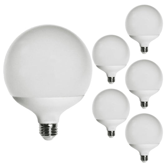 Damar- G40 LED Replacement Globe Light Bulb Frosted Finish 18W 1600 Lumens 3000K Soft White E26 Medium Base Dimmable Pack of 6- Shatterproof Indoor Outdoor Lamp for String Lights Patio Caf?