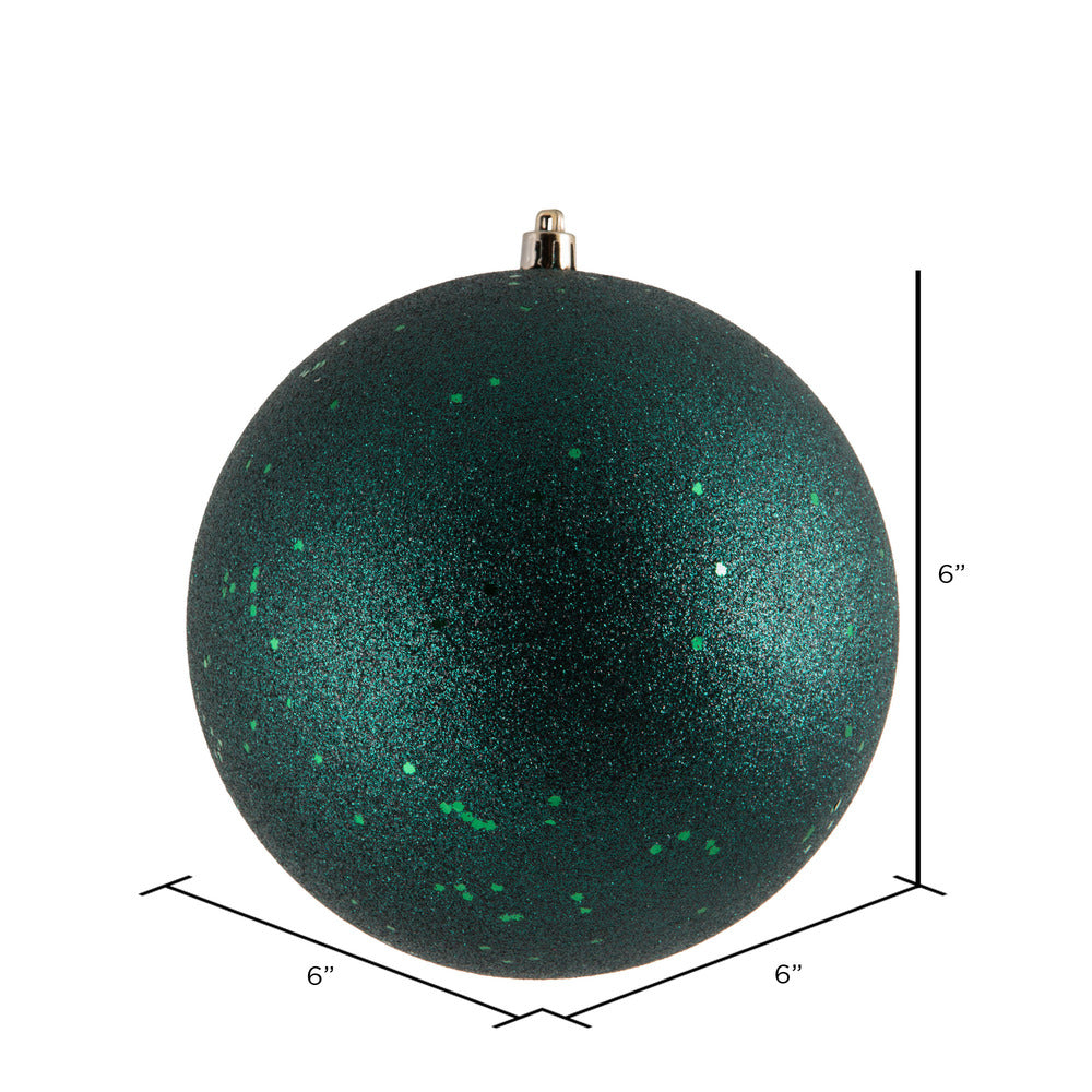 Vickerman 6" Midnight Green Sequin Ball Ornament 4 per Bag