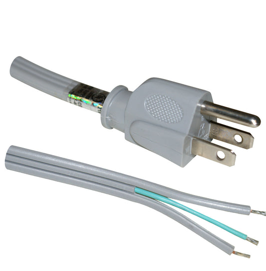 Westgate Spt-2 16AWG/ 3 Conductor, Straight Plug, Nema 5-15P, 125V, Gray, 3Ft, Electrical Products