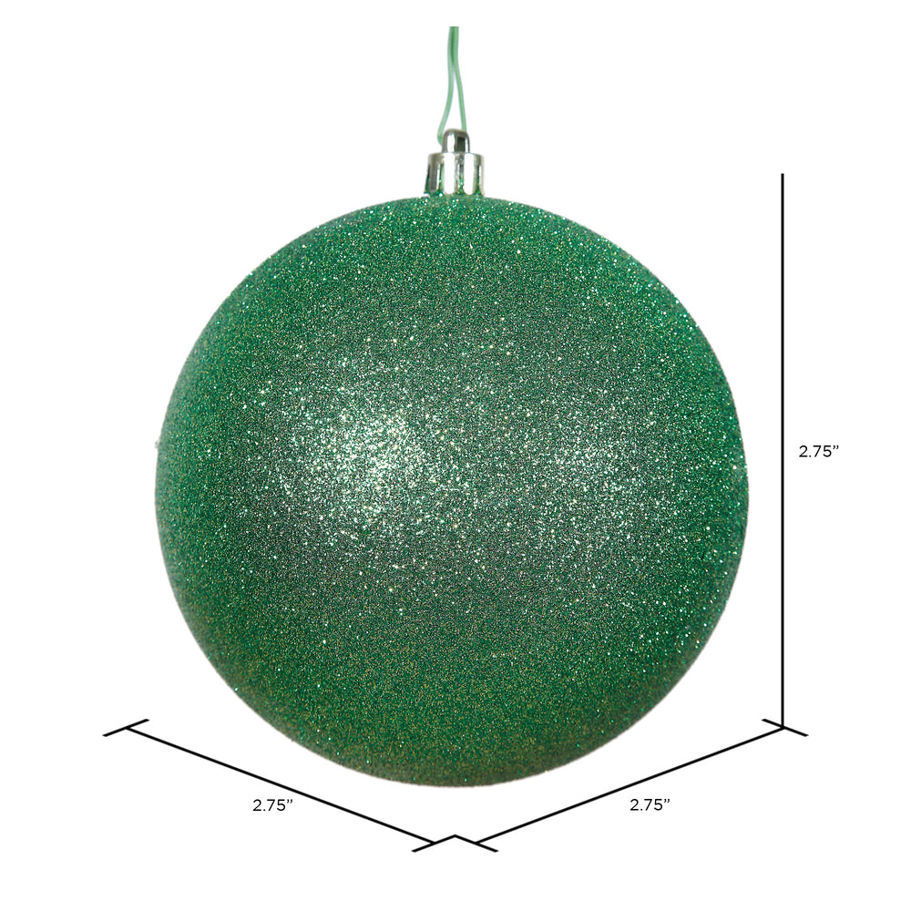Vickerman 2.75" Green Glitter Ball Ornament 12 per Bag