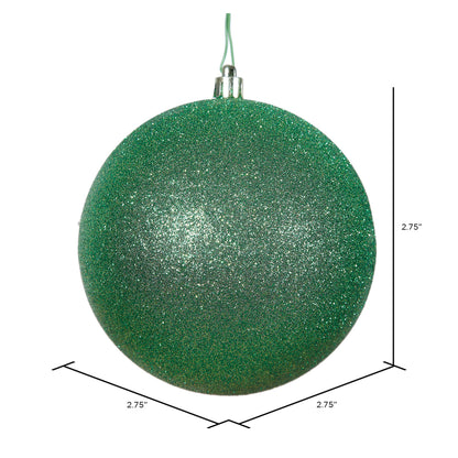 Vickerman 2.75" Green Glitter Ball Ornament 12 per Bag