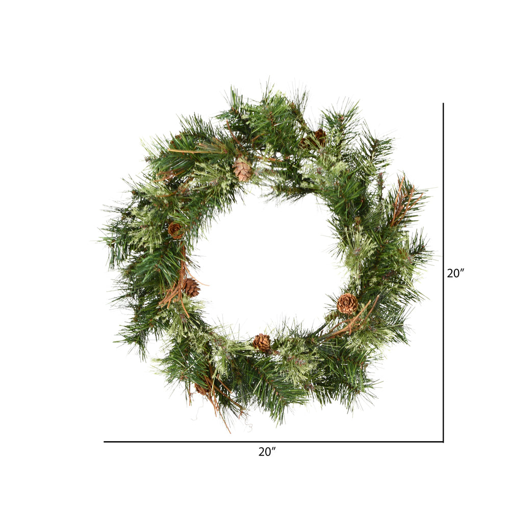 Vickerman 20" Mixed Country Pine Artificial Christmas Wreath Unlit
