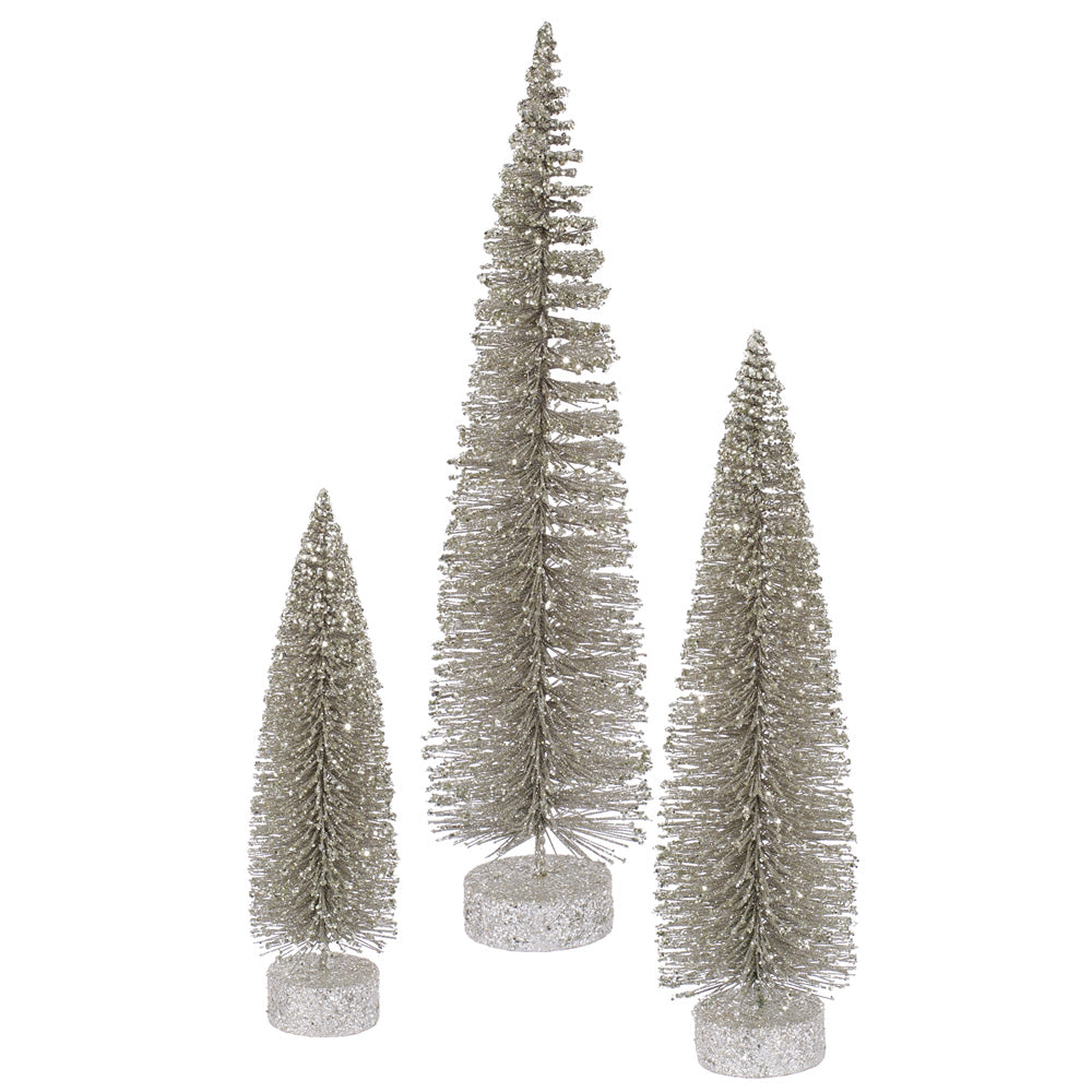 Vickerman 12"/16"/20" Champagne Glitter Artificial Christmas Tree Unlit